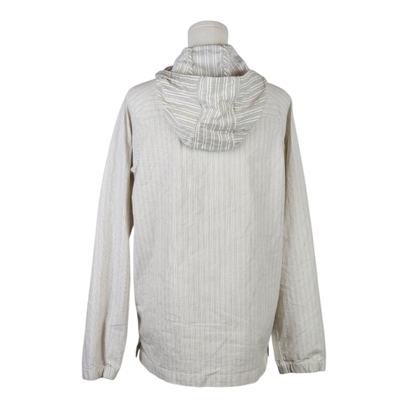 ZARA Relaxed Fit Striped Hoodie Pullover Jacket Beige Tan Size Small - Picture 4 of 8